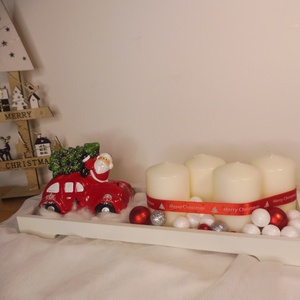 Mikulás autóval adventi koszorú, Karácsony, Adventi díszek, Adventi koszorú, , MESKA