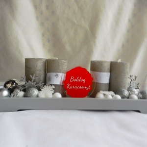 Adventi koszorú piros ás ezüst színben - karácsony - adventi díszek - adventi koszorú - Meska.hu