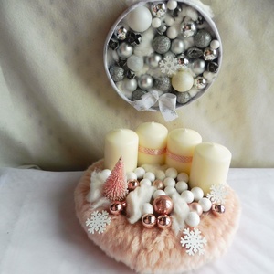 Adventi szett, adventi koszorú és adventi ajtókopogtató - karácsony - adventi díszek - adventi koszorú - Meska.hu