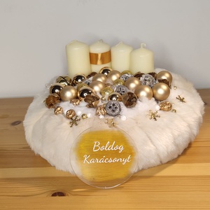 Adventi koszorú boldog karácsonyt felirattal - karácsony - adventi díszek - adventi koszorú - Meska.hu