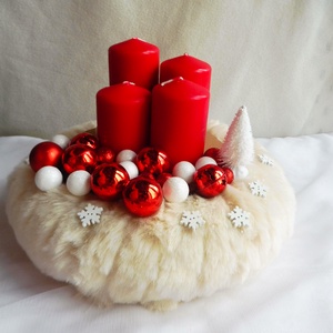 Adventi koszorú és kopogtató, adventi szett piros - karácsony - adventi díszek - adventi koszorú - Meska.hu