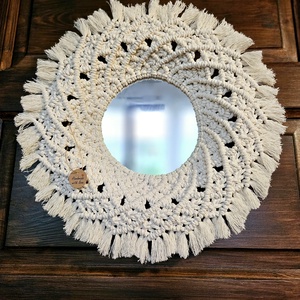 Tükör makramé kerettel- hullám - Meska.hu