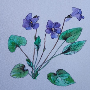 Ibolya - tavaszi fali dekoráció - eredeti festmény  - művészet - festmény - akvarell - Meska.hu