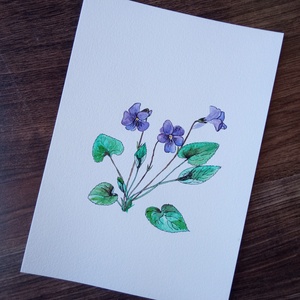 Ibolya - tavaszi fali dekoráció - eredeti festmény  - művészet - festmény - akvarell - Meska.hu