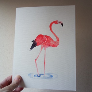 Flamingó - Modern akvarell festmény  - művészet - festmény - akvarell - Meska.hu Flamingó - Modern akvarell festmény  - művészet - festmény - akvarell - Meska.hu
