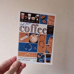 But first coffee! - gasztro poszter képeslap - művészet - grafika & illusztráció - digitális - Meska.hu