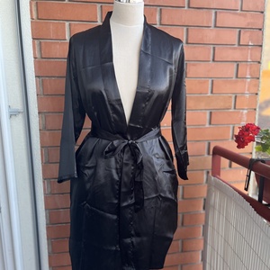 Fekete szatén köntös - esküvő - lánybúcsú - Meska.hu