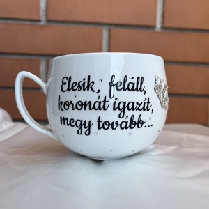 Feliratos, strasszos bögre, Otthon & Életmód, Konyhafelszerelés, tálalás, Tálalás, Bögre & Csésze, Kerámia, MESKA