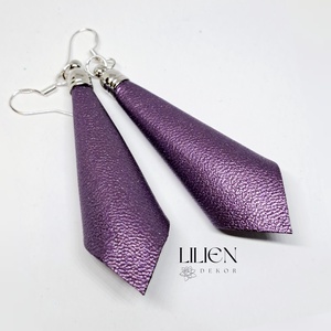 LAVENDER lila  bőr fülbevaló  - Meska.hu