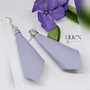 VIOLET lila  bőr fülbevaló , Ékszer, Fülbevaló, Lógó fülbevaló, Ékszerkészítés, Bőrművesség, MESKA