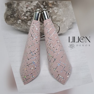 RÓZSA ELEGANCIA  bőr fülbevaló , Ékszer, Fülbevaló, Lógó fülbevaló, Ékszerkészítés, Bőrművesség, MESKA