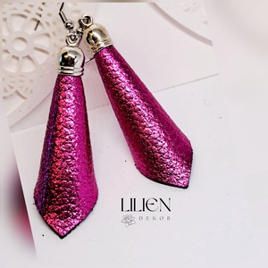 PINK lógós bőr fülbevaló - Meska.hu