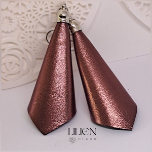 ELEGÁNS BRONZ bőr fülbevaló  - Meska.hu