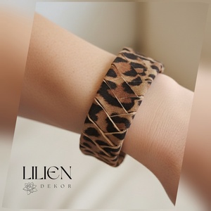 LEOPÁRD bőr karkötő - Meska.hu