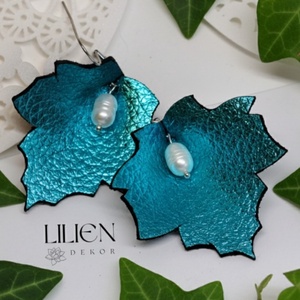 TÜRKIZ JUHAR bőr fülbevaló - Meska.hu