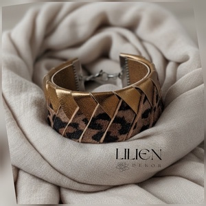 ÓARANY-LEOPÁRD   bőr karkötő - Meska.hu