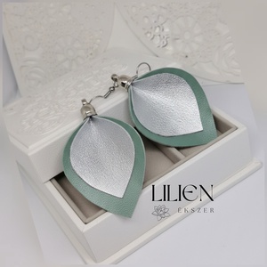 MENTACSEPP lógós bőr fülbevaló - ékszer - fülbevaló - lógó csepp fülbevaló - Meska.hu