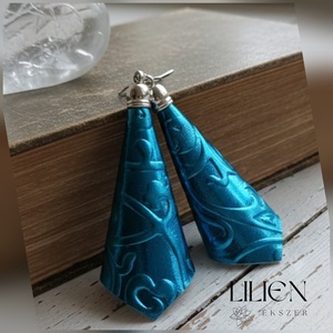 AZÚRKÉK ÉGBOLT bőr fülbevaló  - Meska.hu