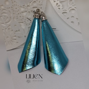 METÁL TÜRKIZ lógós bőr fülbevaló - Meska.hu