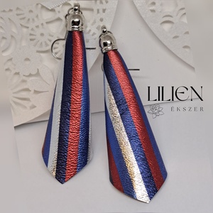 Csíkos elegancia bőr fülbevaló  - Meska.hu