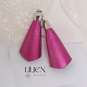 PINK TÖLCSÉR MIDI bőr fülbevaló  - Meska.hu