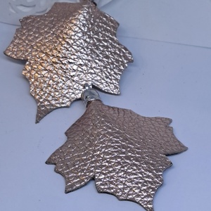 ROSEGOLD JUHAR bőr fülbevaló - Meska.hu