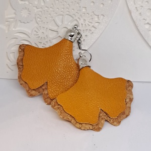 PARAFA GINKGO  bőr fülbevaló - ékszer - fülbevaló - lógó fülbevaló - Meska.hu