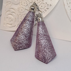PURPLE mini bőr fülbevaló  - Meska.hu