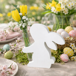 Nyuszis dekoráció üvegcsével, Kellékek & szerszámok, Díszíthető tárgyak, Kerámia, Kerámia, MESKA