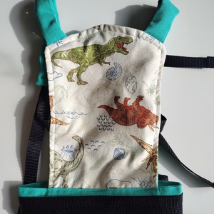 Játék csatos hordozó - zöld mintás  - játék & sport - baba & babaház - játékbaba, babakellék - Meska.hu