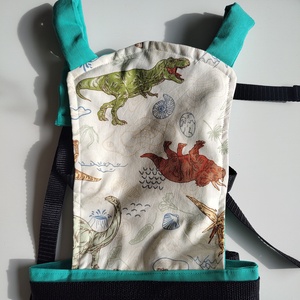 Játék csatos hordozó - Dínós, zöld - játék & sport - baba & babaház - játékbaba, babakellék - Meska.hu