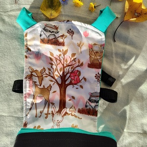 Játék csatos hordozó - zöld mintás  - játék & sport - baba & babaház - játékbaba, babakellék - Meska.hu