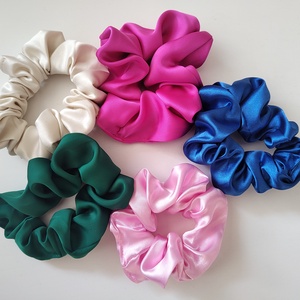 Szatén scrunchie hajgumi csomag - Meska.hu