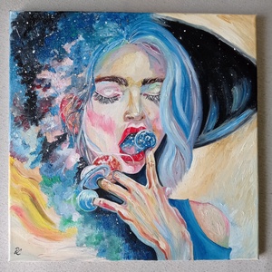 Planet Girl - művészet - festmény - olajfestmény - Meska.hu