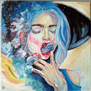 Planet Girl - művészet - festmény - olajfestmény - Meska.hu