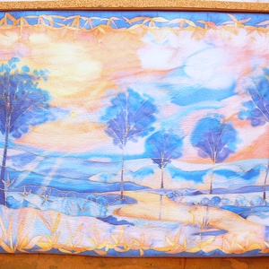 Hernyóselyem ágytakaró 74 x 135 cm, Otthon & Életmód, Lakástextil, Ágytakaró, Varrás, Selyemfestés, MESKA