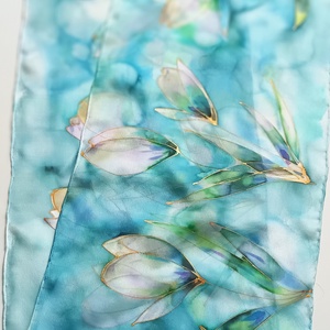 Óceán tiszta selyem sál - ruha & divat - sál, sapka, kendő - sál - Meska.hu