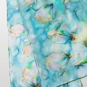 Óceán tiszta selyem sál - ruha & divat - sál, sapka, kendő - sál - Meska.hu