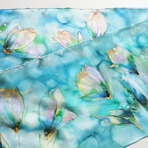 Óceán tiszta selyem sál - ruha & divat - sál, sapka, kendő - sál - Meska.hu