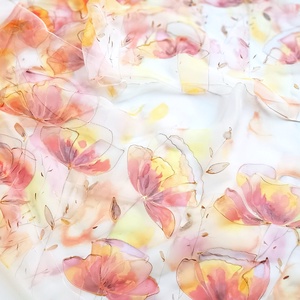 Pipacsok tiszta selyem sál - ruha & divat - sál, sapka, kendő - sál - Meska.hu