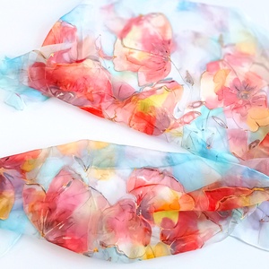 Mediterrán idill tiszta selyem sál - ruha & divat - sál, sapka, kendő - sál - Meska.hu