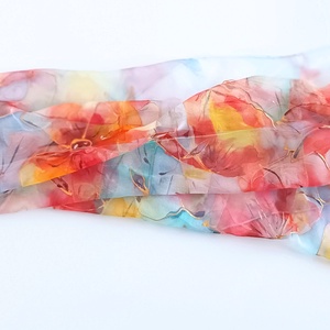 Mediterrán idill tiszta selyem sál - ruha & divat - sál, sapka, kendő - sál - Meska.hu