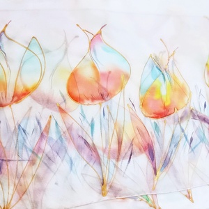 Varázslatos tulipánok tiszta selyem sál - ruha & divat - sál, sapka, kendő - sál - Meska.hu