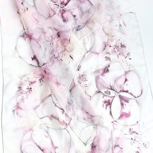 Orchideák tiszta selyem sál - ruha & divat - sál, sapka, kendő - sál - Meska.hu