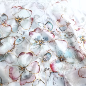 Szellővirágok tiszta selyem sál - ruha & divat - sál, sapka, kendő - sál - Meska.hu