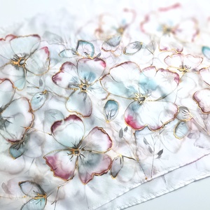 Szellővirágok tiszta selyem sál - ruha & divat - sál, sapka, kendő - sál - Meska.hu