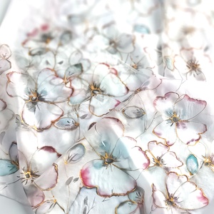 Szellővirágok tiszta selyem sál - ruha & divat - sál, sapka, kendő - sál - Meska.hu