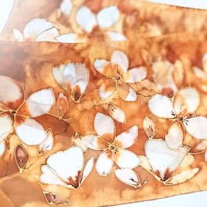 Óarany luxus tiszta selyem sál - ruha & divat - sál, sapka, kendő - sál - Meska.hu