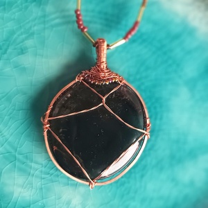 Természetes füstkvarc ásvány nyaklánc, Ékszer, Nyaklánc, Medálos nyaklánc, Ékszerkészítés, MESKA