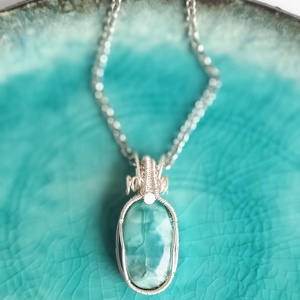 Larimár természetes ásvány nyaklánc, Ékszer, Nyaklánc, Medál, Ékszerkészítés, MESKA